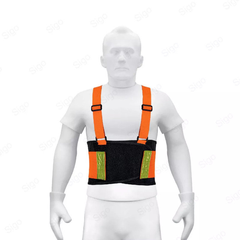 Fajas Lumbares con Cintas Alta Visibilidad | 4 Varillas, Equipo de Protección y Seguridad Industrial
