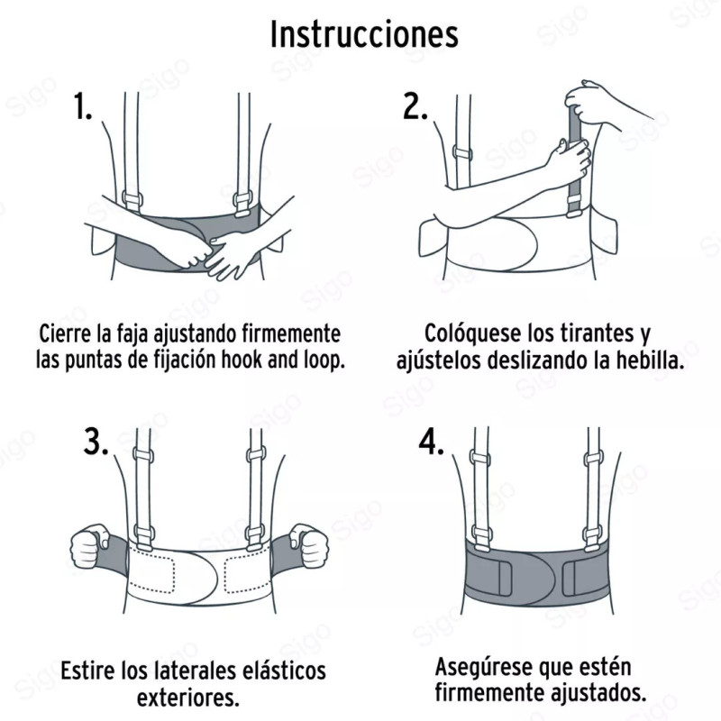 Fajas Lumbares con Cintas Alta Visibilidad | 4 Varillas, Equipo de Protección y Seguridad Industrial
