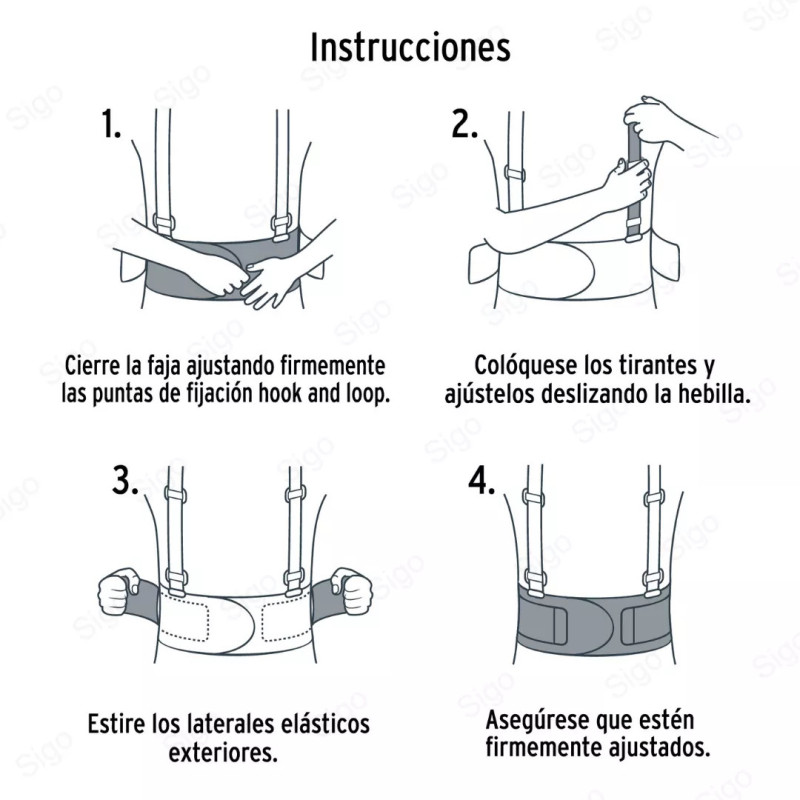 Fajas Lumbares | 4 Varillas, Equipo de Protección y Seguridad Industrial