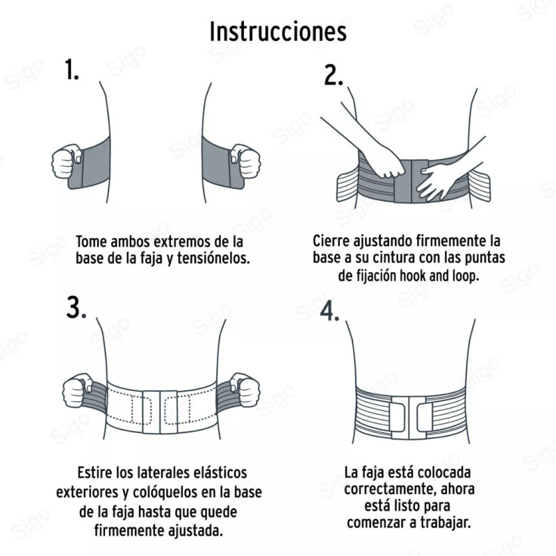 Fajas Lumbares Malla Transpirable | Tipo Cinturón, Equipo de Protección y Seguridad Industrial