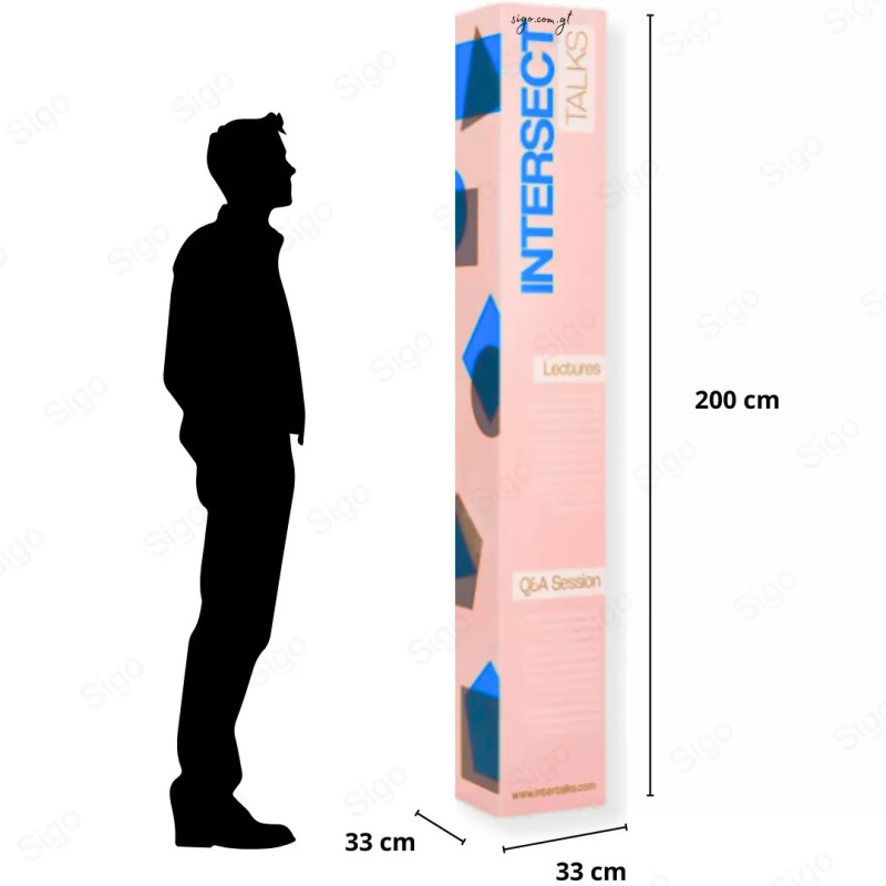 Totem Publicitario 4 Caras 33 X 200 cm