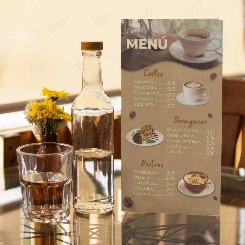 Menu Restaurante Tamaño A3