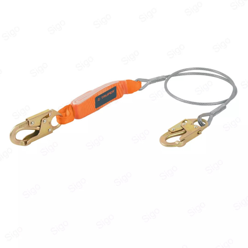 Línea de Vida con Amortiguador de Impacto | 1.8 m Cable de Acero, Protección Contra Caídas
