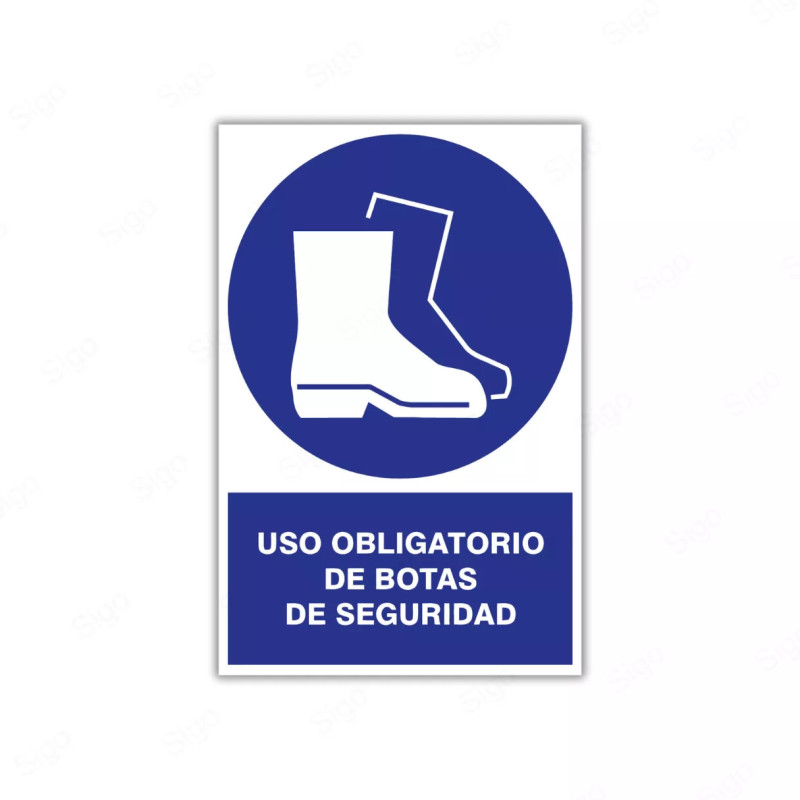 Rótulo de Obligación - Uso obligatorio de botas de seguridad| Cod. OB-4