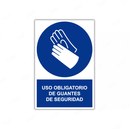 Rótulo de Obligación - Uso obligatorio de guantes de seguridad| Cod. OB-7