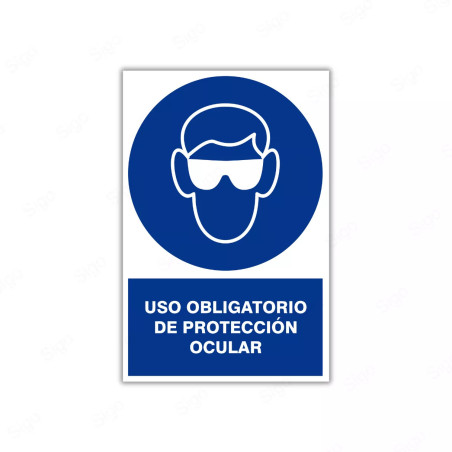 Rótulo de Obligación - Uso obligatorio de protección ocular| Cod. OB-9