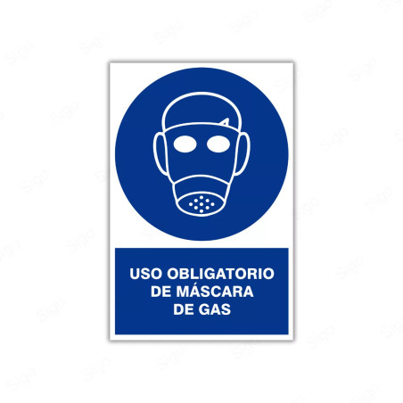 Rótulo de Obligación - Uso obligatorio de mascara de gas| Cod. OB-20