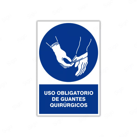 Rótulo de Obligación - Uso obligatorio de guantes quirúrgicos| Cod. OB-38