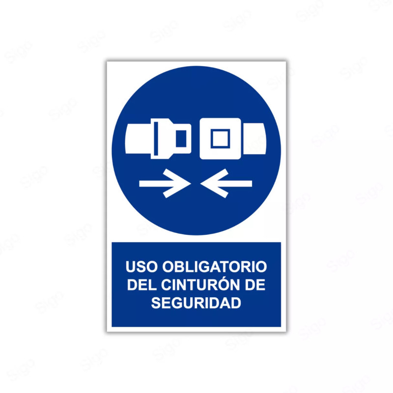 Rótulo de Obligación - Uso obligatorio de cinturón de seguridad| Cod. OB-51
