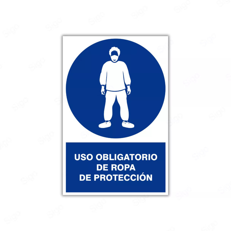 Rótulo de Obligación - Uso obligatorio de ropa de protección| Cod. OB-63
