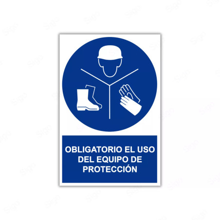 Rótulo de Obligación - Obligatorio el uso del equipo de protección personal| Cod. OB-73