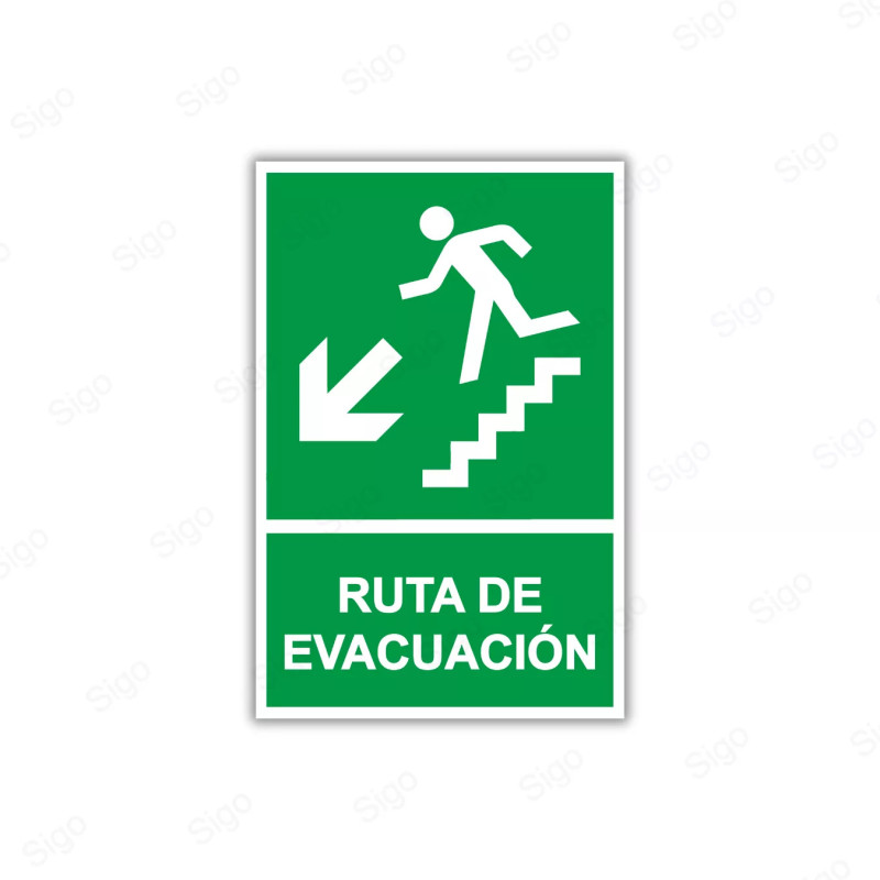 Rótulo de Ruta de Evacuación - Ruta de Evacuación | EV - 11