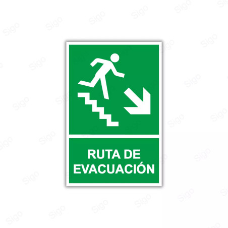 Rótulo de Ruta de Evacuación - Ruta de Evacuación | EV -  12