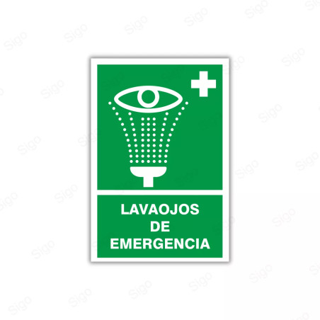 Rótulo de Ruta de Evacuación - Lavaojos de Emergencia| EV-  27