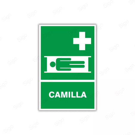 Rótulo de Ruta de Evacuación - Camilla | EV-  29