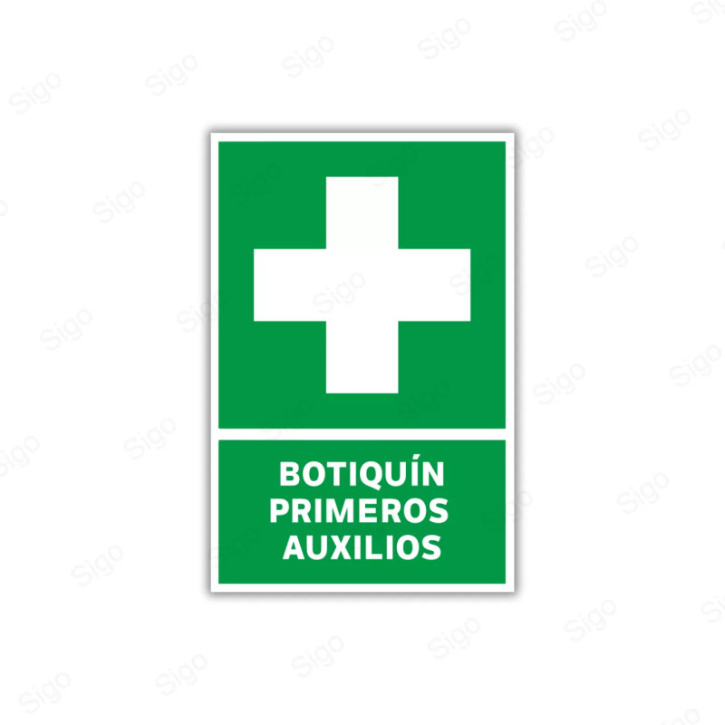 Rótulo de Ruta de Evacuación - Botiquín Primeros Auxilios | EV-  34