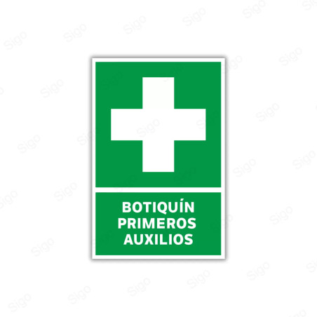 Rótulo de Ruta de Evacuación - Botiquín Primeros Auxilios | EV-  34