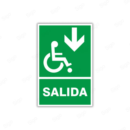 Rótulo de Ruta de Evacuación - Salida Personas Discapacitadas | EV-  39