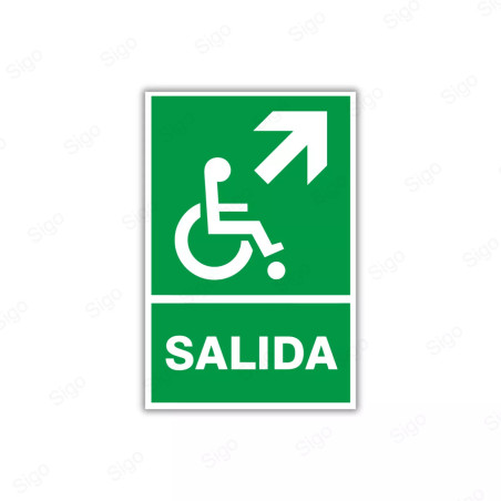 Rótulo de Ruta de Evacuación - Salida Personas Discapacitadas | EV-  40
