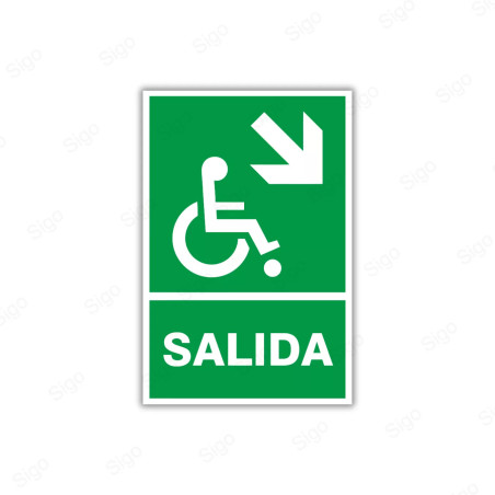 Rótulo de Ruta de Evacuación - Salida Personas Discapacitadas| EV-  42