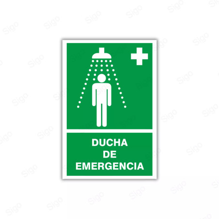 Rótulo de Ruta de Evacuación - Ducha de Emergencia | EV-  28