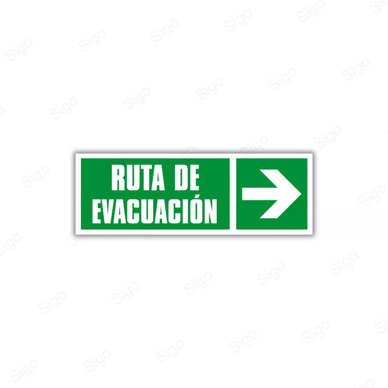 Rótulo de Ruta de Evacuación - Ruta de Evacuación Derecha | EV-  65