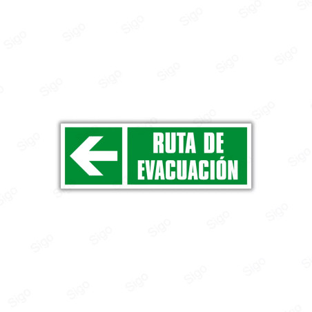 Rótulo de Ruta de Evacuación - Ruta de Evacuación Izquierda | EV-  66