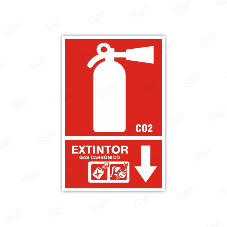 Rótulo Contra Incendios - Extintor CO2 | Cod. CI-6