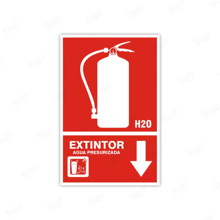 Rótulo Contra Incendios - Extintor H2O | Cod. CI-7