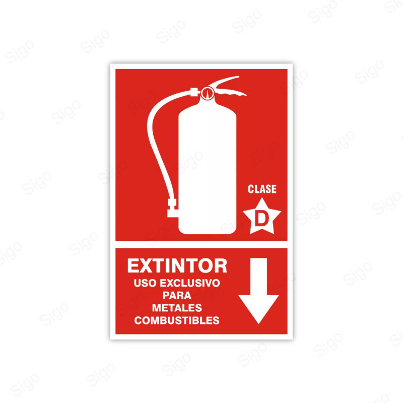Rótulo Contra Incendios - Extintor CLASE D | Cod. CI- 8