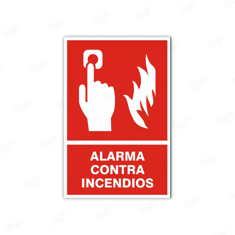 Rótulo Contra Incendios - Alarma contra incendios | Cod. CI- 15
