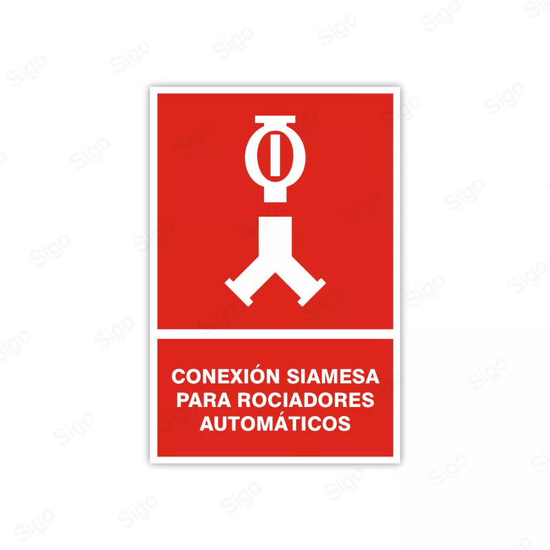 Rótulo Contra Incendios - Conexión siamesa para rociadores automáticos  | Cod. CI- 24