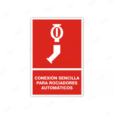 Rótulo Contra Incendios - Conección sencilla para rociadores automáticos  | Cod. CI- 25
