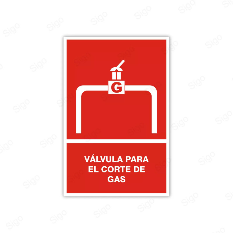 Rótulo Contra Incendios - Válvula para el corte de gas | Cod. CI- 29