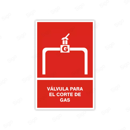 Rótulo Contra Incendios - Válvula para el corte de gas | Cod. CI- 29
