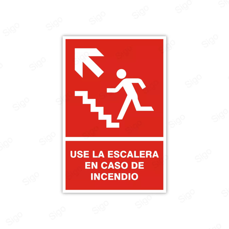 Rótulo Contra Incendios - Use la escalera en caso de incendio | Cod. CI- 31
