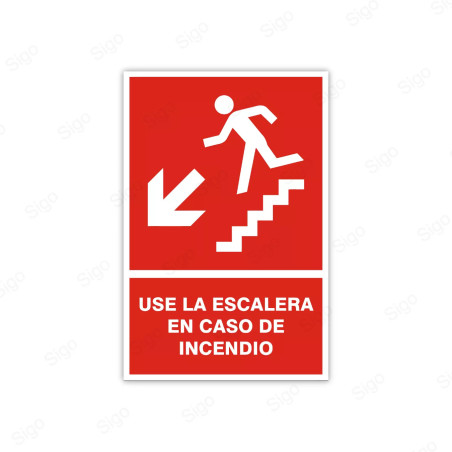 Rótulo Contra Incendios - Use la escalera en caso de incendio | Cod. CI- 33