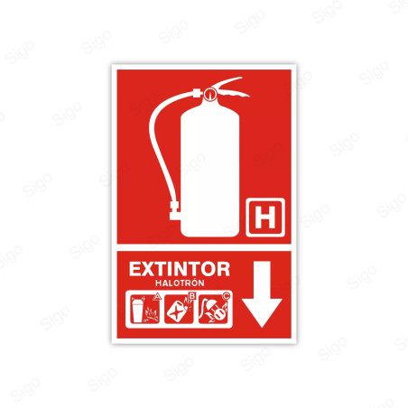 Rótulo Contra Incendios - Extintor tipo H| Cod. CI - 70