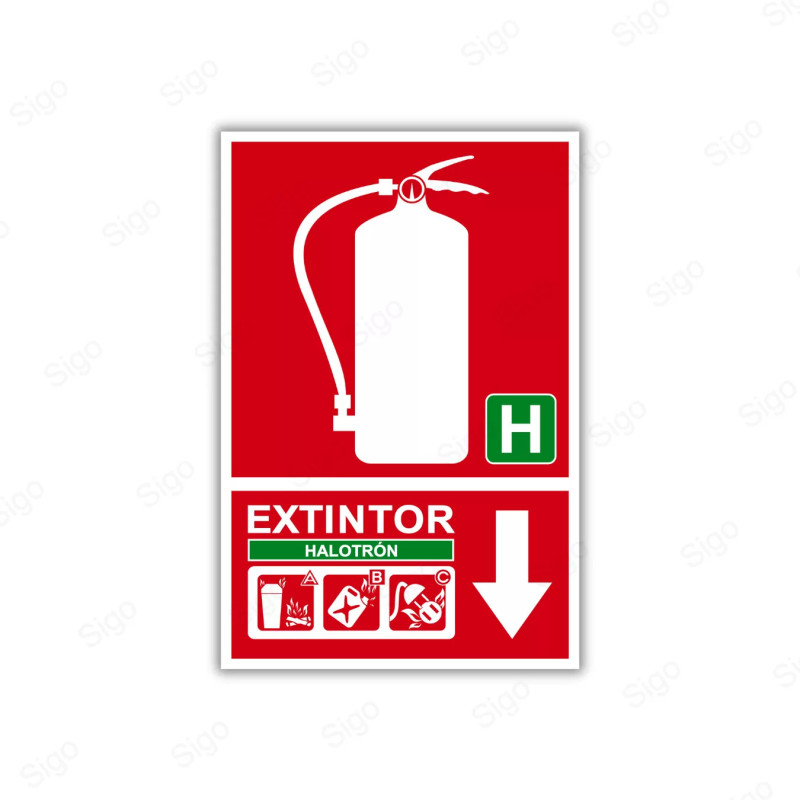 Rótulo Contra Incendios - Extintor tipo H | Cod. CI - 79
