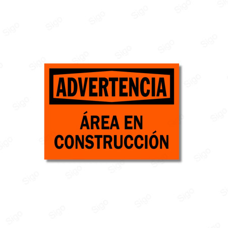 Rótulo de Advertencia - Área en Construcción | Cod. ADV-3