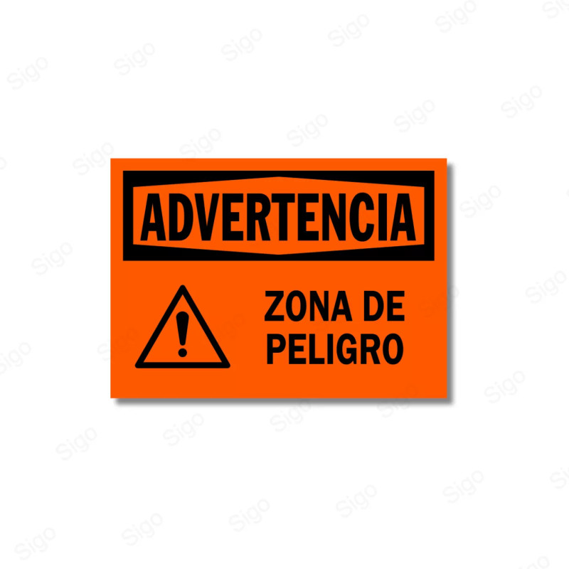 Rótulo de Advertencia - Zona de Peligro | Cod. ADV-6