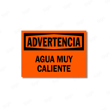 Rótulo de Advertencia - Agua Muy Caliente | Cod. ADV-9