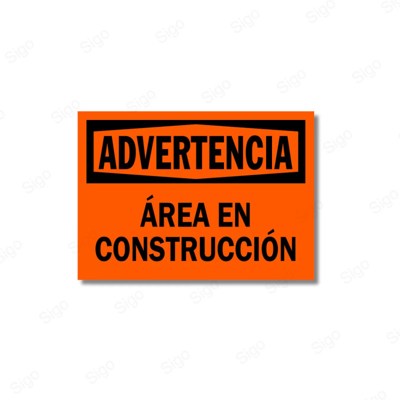 Rótulo de Advertencia - Área en Construcción | Cod. ADV-11