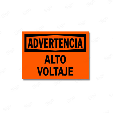 Rótulo de Advertencia - Alto Voltaje | Cod. ADV-13