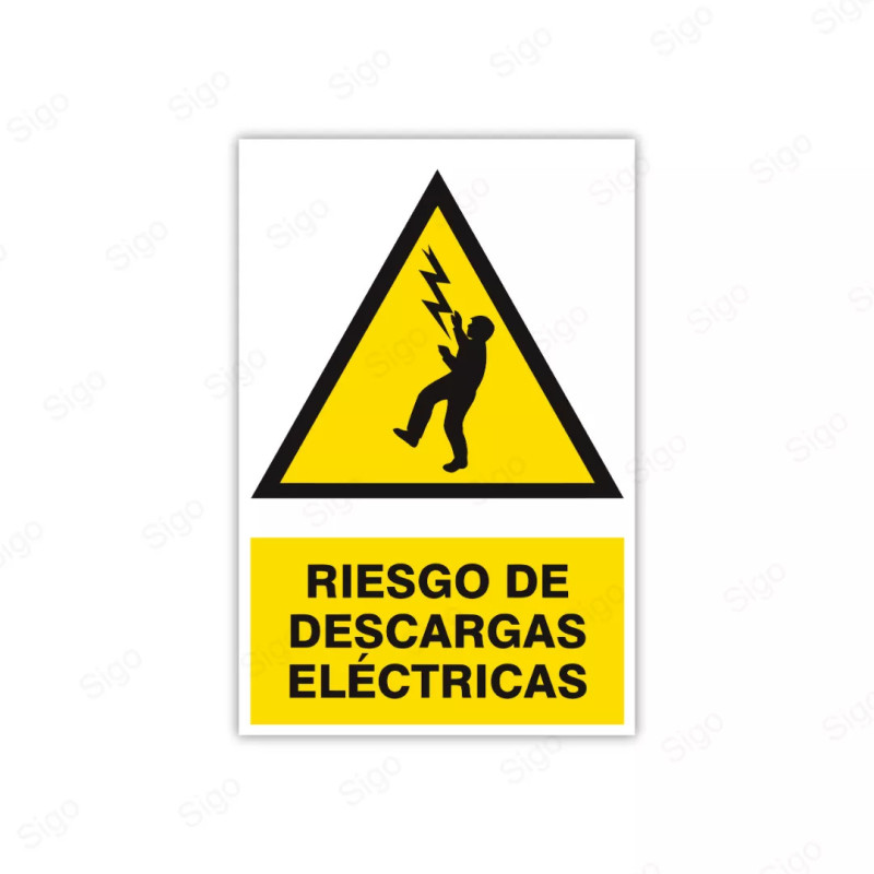 Rótulo de Atención - Riesgo de Descargas Eléctricas | Cod. AD- 4