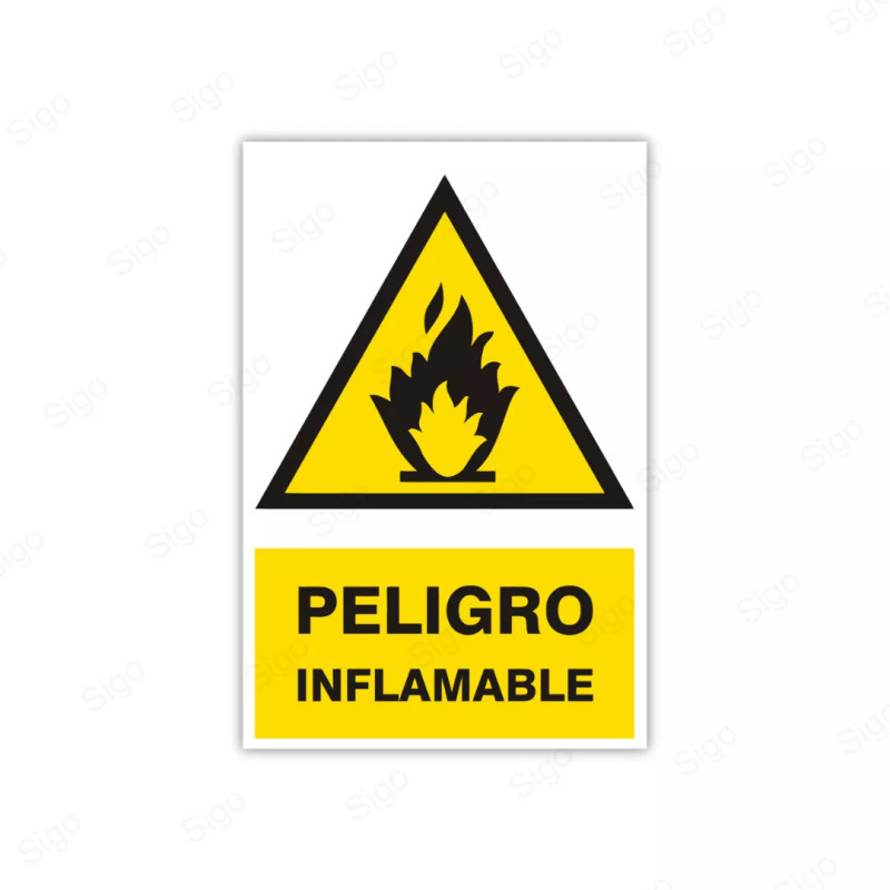 Rótulo de Atención - Peligro Inflamable | Cod. AD- 9