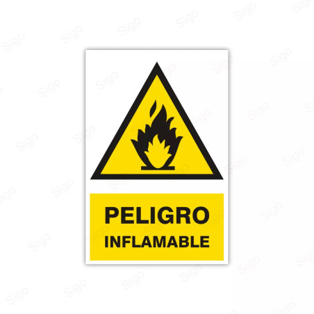 Rótulo de Atención - Peligro Inflamable | Cod. AD- 9