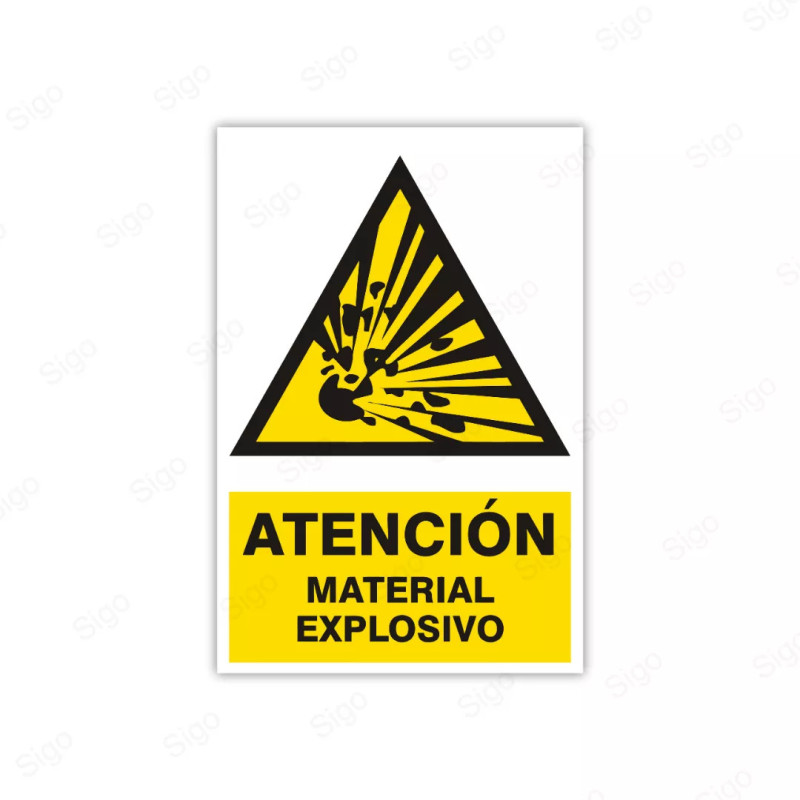 Rótulo de Atención - Atención Material Explosivo | Cod. AD- 22