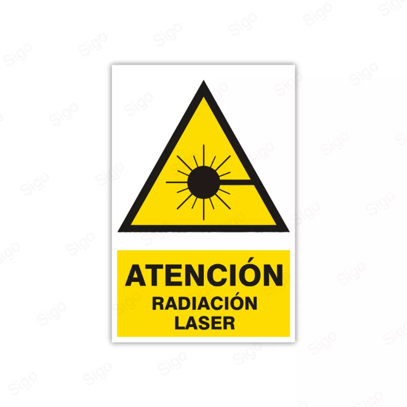 Rótulo de Atención - Cuidado Radiación Laser | Cod. AD- 26