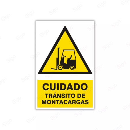 Rótulo de Atención - Cuidado Transito de Montacargas | Cod. AD- 28